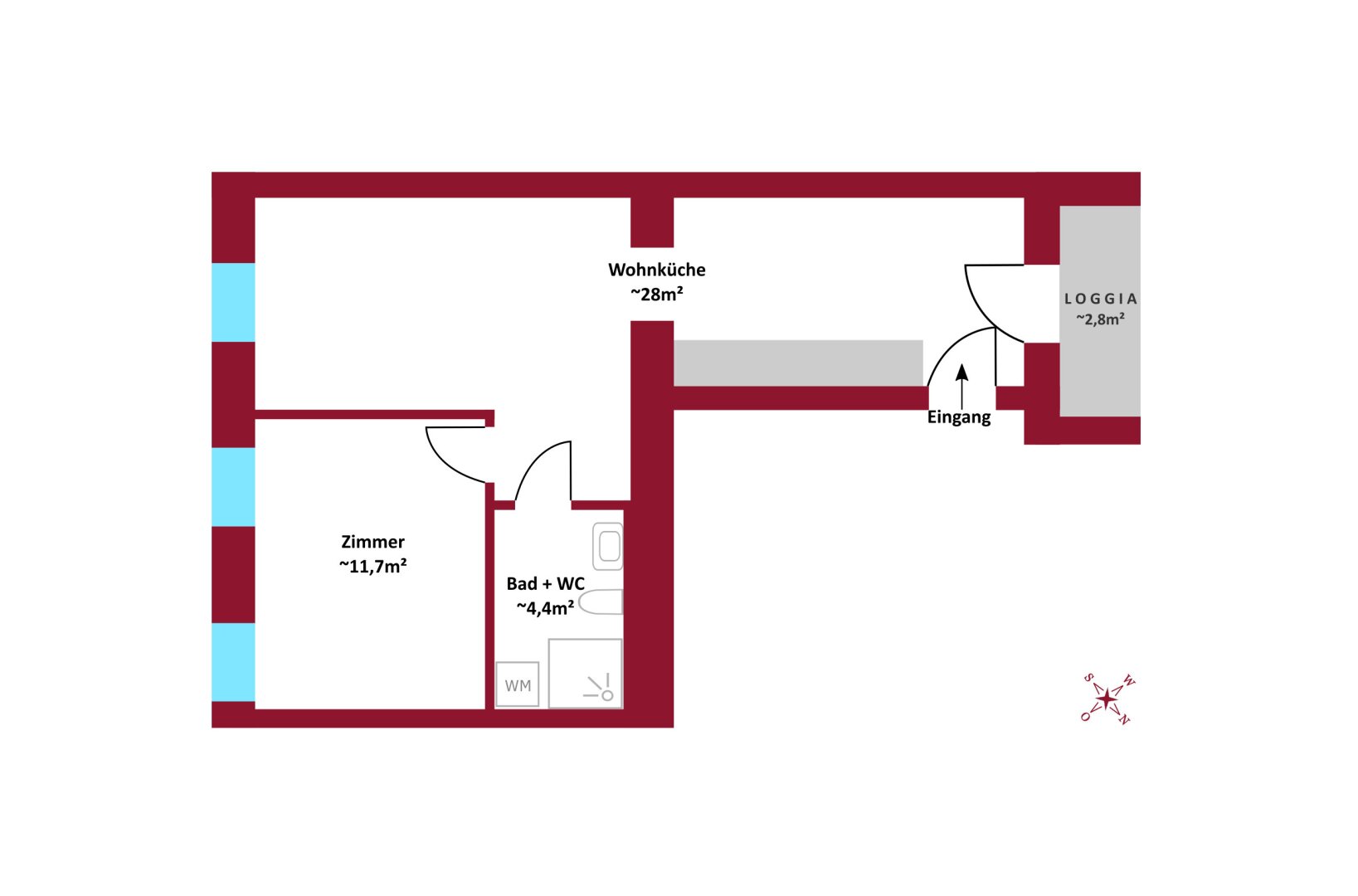 Wohnung zum Kauf 299.400 € 2 Zimmer 44,1 m²<br/>Wohnfläche Wien 1160