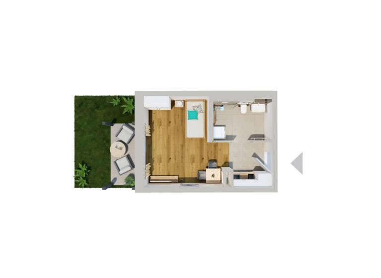 Wohnung zur Miete 455 € 1 Zimmer 31,3 m²<br/>Wohnfläche 1.<br/>Geschoss ab sofort<br/>Verfügbarkeit Fischerdorf Deggendorf 94469
