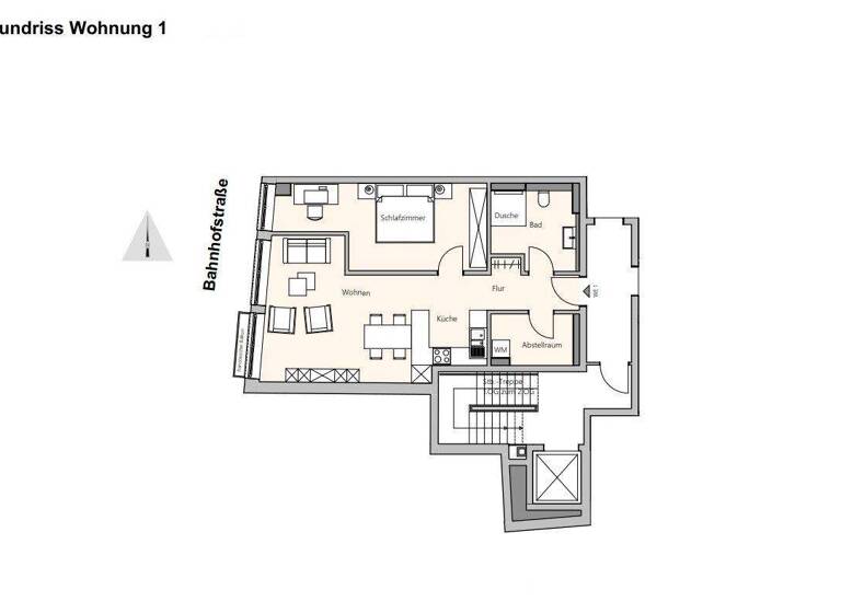 Wohnung zur Miete 779 € 2 Zimmer 67,3 m² 1. Geschoss frei ab 01.03.2026 Bahnhofstr. 11 Unna 59423