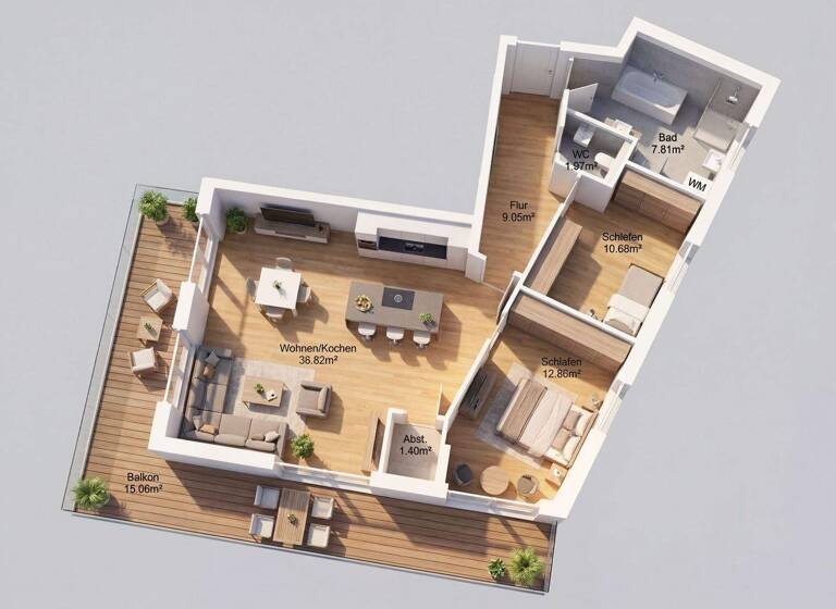 Wohnung zum Kauf 652.500 € 3 Zimmer 97,6 m² 4. Geschoss Kröpeliner Tor-Vorstadt Rostock 18057