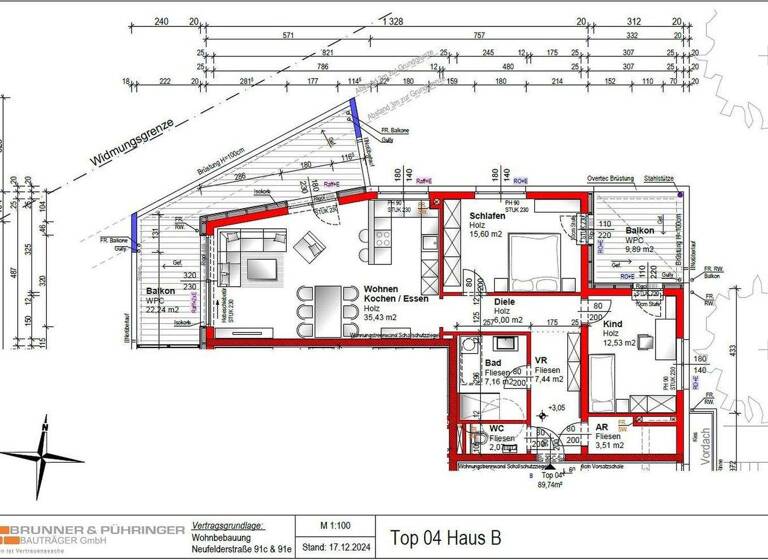 Wohnung zum Kauf - Erstbezug provisionsfrei 499.000 € 3 Zimmer 90 m² 1. Geschoss frei ab 01.01.2027 Neufelderstraße 91e Ufer Linz 4030