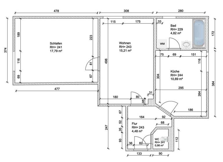 Wohnung zur Miete 340 € 2 Zimmer 54,2 m² 1. Geschoss Großpostwitz 02692