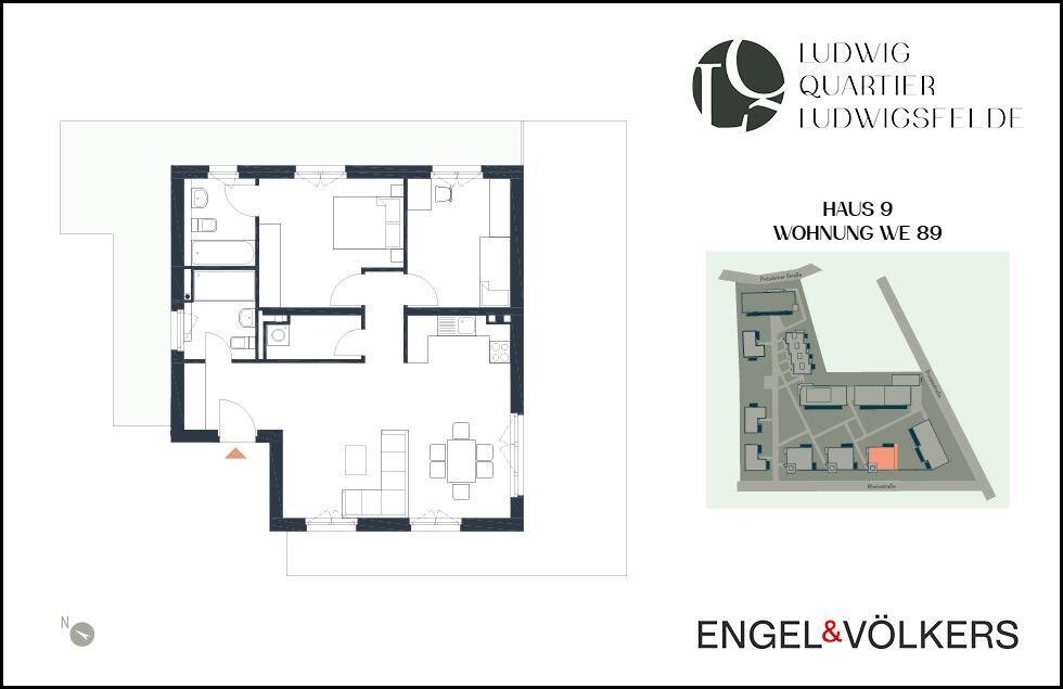 Wohnung zum Kauf 570.000 € 3 Zimmer 110,1 m²<br/>Wohnfläche 3.<br/>Geschoss ab sofort<br/>Verfügbarkeit Rheinstraße 2 Ludwigsfelde Ludwigsfelde 14974