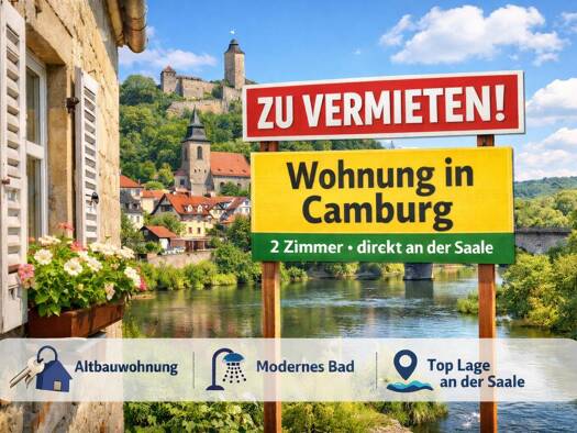 Wohnung zur Miete 330 € 2 Zimmer 51 m² Geschoss EG/1 frei ab sofort Camburg Dornburg-Camburg 07774