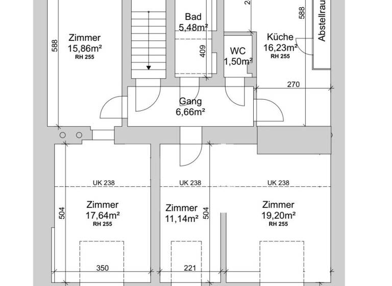 Wohnung zur Miete 600 € 3 Zimmer 93,6 m² 3. Geschoss Eggenberg Graz 8020