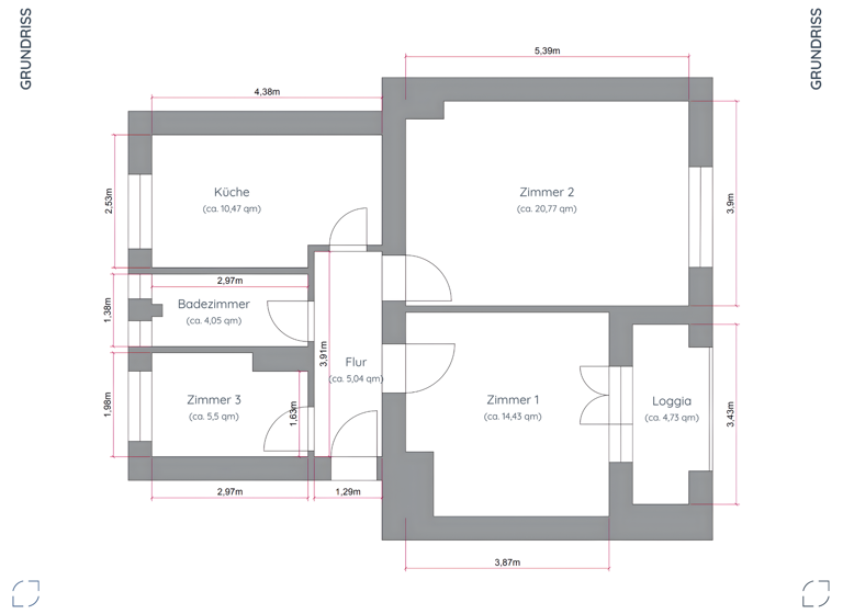 Wohnung zum Kauf 255.000 € 3 Zimmer 62,6 m² 1. Geschoss Pichelsdorfer Straße 30 Spandau Berlin 13595