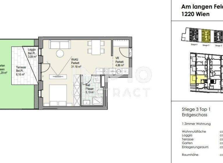 Wohnung zum Kauf - Erstbezug provisionsfrei 315.900 € 1 Zimmer 41,2 m² Wien 1220