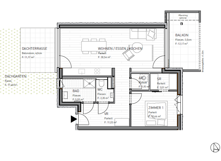 Wohnung zum Kauf - Erstbezug provisionsfrei 259.300 € 2 Zimmer 64,5 m² 1. Geschoss Harbacherstraße 49 St. Peter Klagenfurt(Stadt) 9020