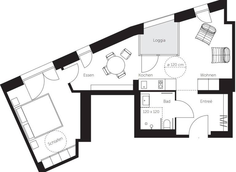 Wohnung zur Miete 1.746 € 2 Zimmer 50,8 m² 1. Geschoss frei ab sofort Innere Münchner Straße 49-53 Achdorf Landshut 84036