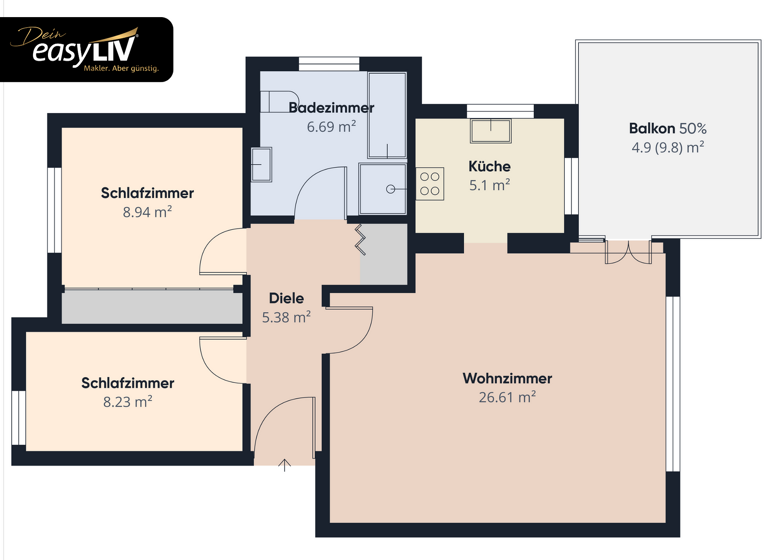 Wohnung zum Kauf 235.000 € 3 Zimmer 67,9 m² EG Kürzell Meißenheim 77974