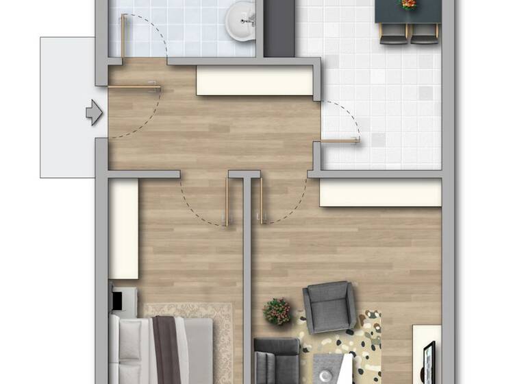 Wohnung zur Miete 296 € 2 Zimmer 45 m² EG Zinckestraße 29 Fermersleben Magdeburg 39122