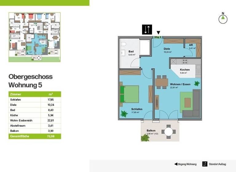 Wohnung zum Kauf provisionsfrei als Kapitalanlage geeignet 355.600 € 2,5 Zimmer 72,6 m² Flözlingerstraße 5 Zimmern Zimmern ob Rottweil 78658