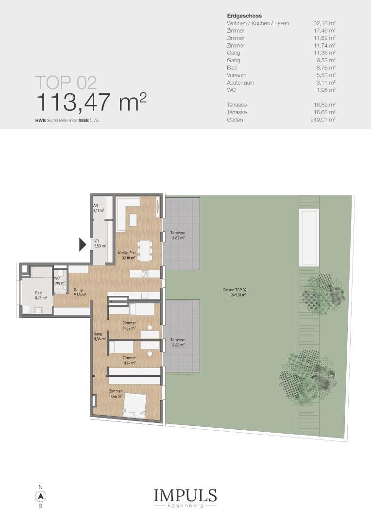 Wohnung zum Kauf 589.000 € 4 Zimmer 113,5 m²<br/>Wohnfläche Janzgasse Eggenberg Graz 8020