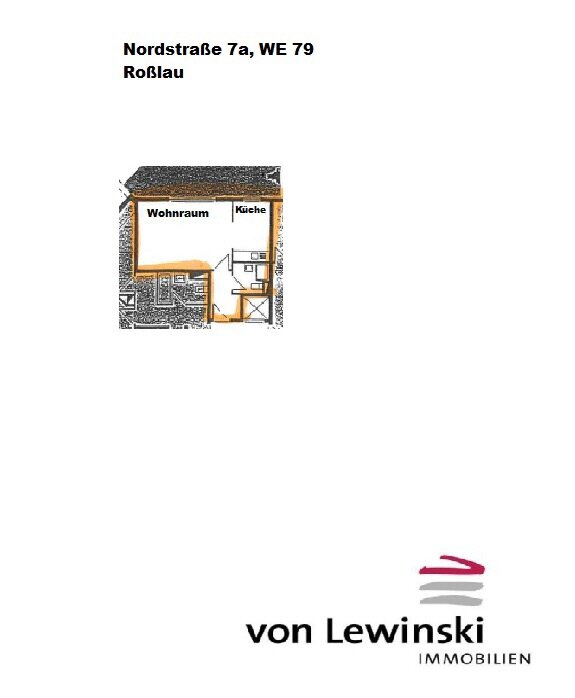 Wohnung zur Miete 260 € 1 Zimmer 38,3 m²<br/>Wohnfläche 1.<br/>Geschoss Nordstraße 7a Roßlau 224 Roßlau 06862