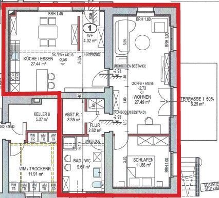 Wohnung zur Miete 1.460 € 2,5 Zimmer 88,1 m²<br/>Wohnfläche EG<br/>Geschoss 01.12.2024<br/>Verfügbarkeit Waidhof 1 Inzlingen 79594