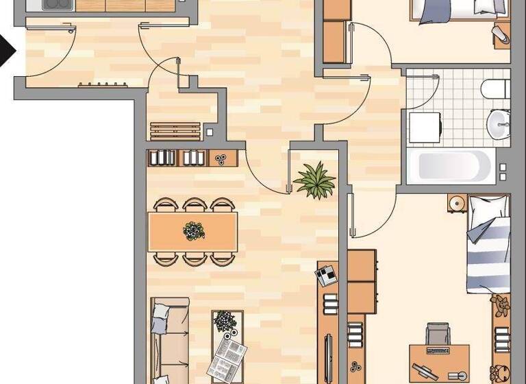Wohnung zur Miete 679 € 3 Zimmer 80,3 m² 1. Geschoss frei ab 17.04.2026 Süderholm 56 Harrislee 24955