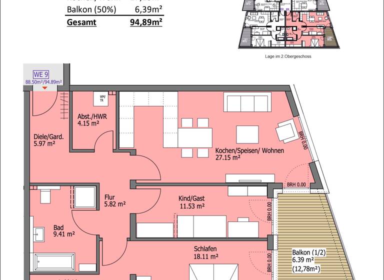 Wohnung zum Kauf provisionsfrei als Kapitalanlage geeignet 422.260 € 3 Zimmer 94,9 m² Andernacher Straße 6 Lützel Koblenz 56070