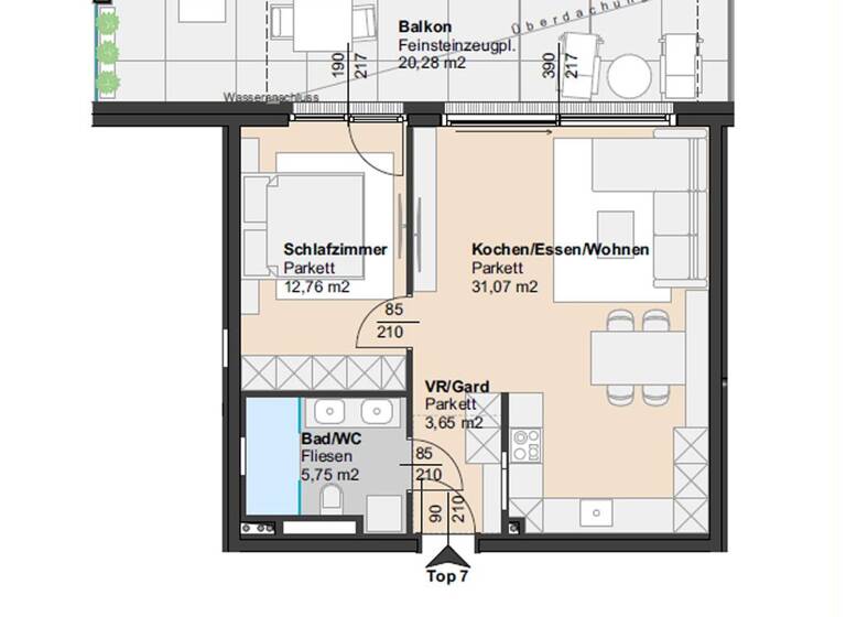 Wohnung zum Kauf 395.000 € 2 Zimmer 53 m² Brunn am Gebirge 2345