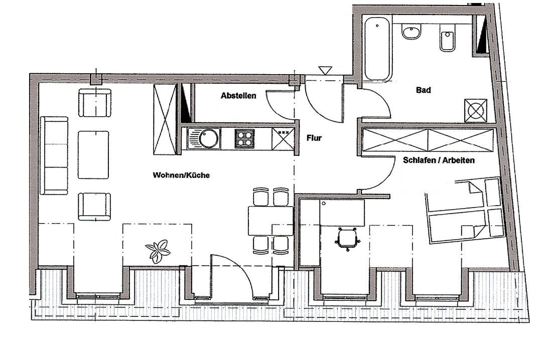 Wohnung zur Miete 720 € 2 Zimmer 62,6 m²<br/>Wohnfläche 5.<br/>Geschoss 01.03.2025<br/>Verfügbarkeit Querstraße 21 Zentrum - Ost Leipzig 04103