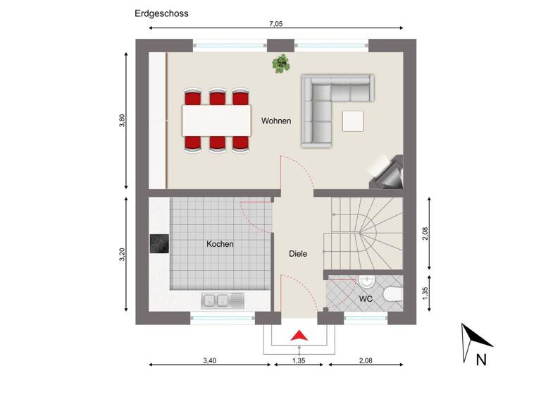 Reihenmittelhaus zum Kauf 139.000 € 3 Zimmer 78 m² 216 m² Grundstück Zerben 39317