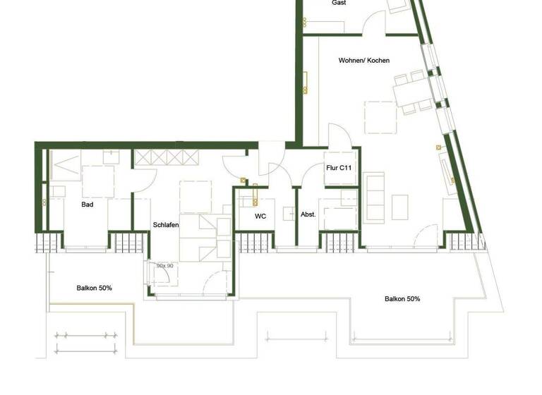 Wohnung zum Kauf - Erstbezug provisionsfrei 412.786 € 3 Zimmer 102,2 m² 2. Geschoss frei ab 01.06.2027 Borghorst Steinfurt 48565