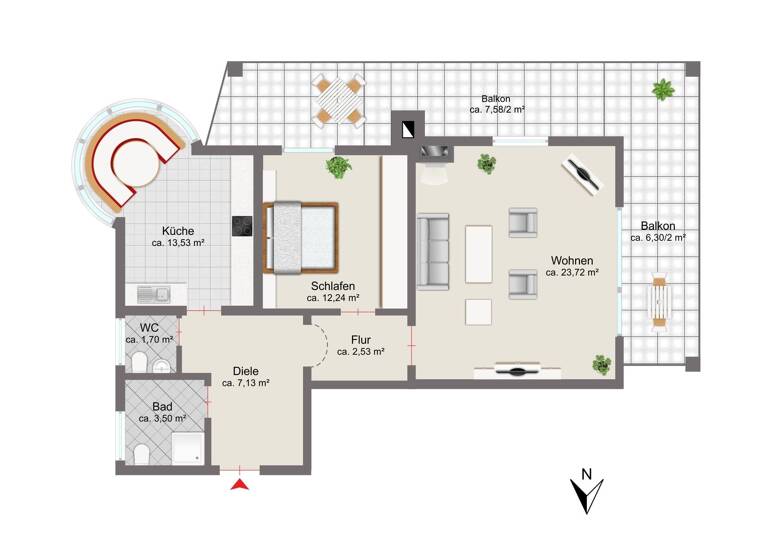 Wohnung zum Kauf 425.000 € 2,5 Zimmer 71,3 m² 1. Geschoss Garmisch Garmisch-Partenkirchen 82467