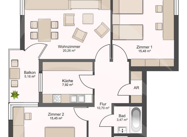 Wohnung zum Kauf 199.000 € 3 Zimmer 78,7 m²<br/>Wohnfläche 3.<br/>Geschoss Haidenhof-Nord Passau 94036