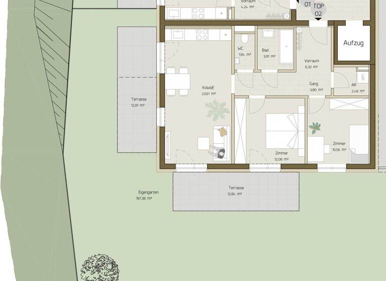 Wohnung zum Kauf - Erstbezug provisionsfrei 200.220 € 2 Zimmer 42,5 m² Göstinger Straße 33 Eggenberg Graz,14.Bez.:Eggenberg 8020