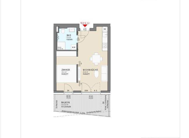 Wohnung zum Kauf - Erstbezug 215.000 € 1,5 Zimmer 37,9 m² 2. Geschoss Kohldorfer Straße 96 St. Martin Klagenfurt am Wörthersee 9020
