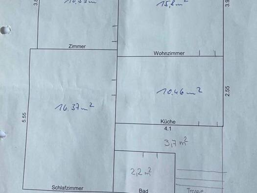 Wohnung zur Miete 1.100 € 3 Zimmer 59,2 m² Geschoss 1/2 frei ab sofort Innenstadt Erlangen 91054