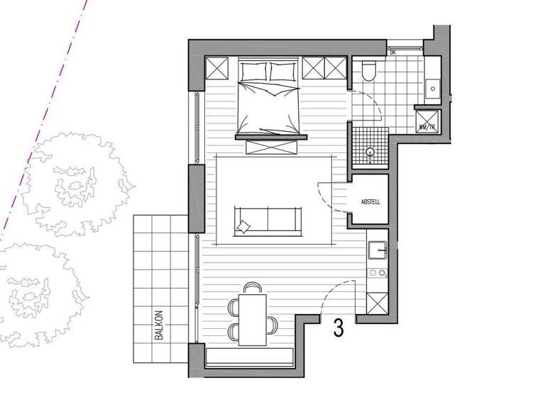 Wohnung zum Kauf provisionsfrei 284.000 € 1,5 Zimmer 43,6 m² Raabestraße 23 Seligenstadt 63500