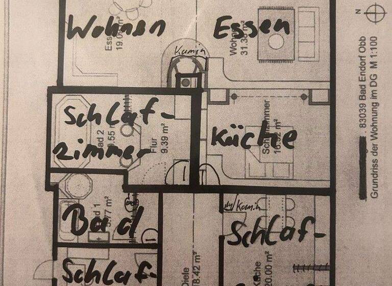 Wohnung zur Miete 2.000 € 4,5 Zimmer 160 m² 2. Geschoss frei ab sofort Lärchenweg 21 Bad Endorf 83093