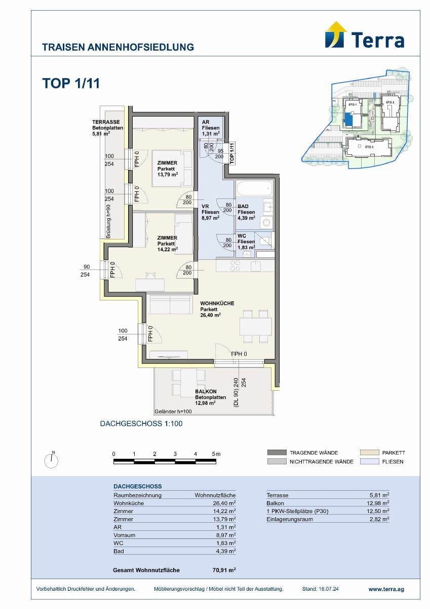 Wohnung zur Miete 779 € 3 Zimmer 70,9 m²<br/>Wohnfläche 01.09.2026<br/>Verfügbarkeit Traisen 3160