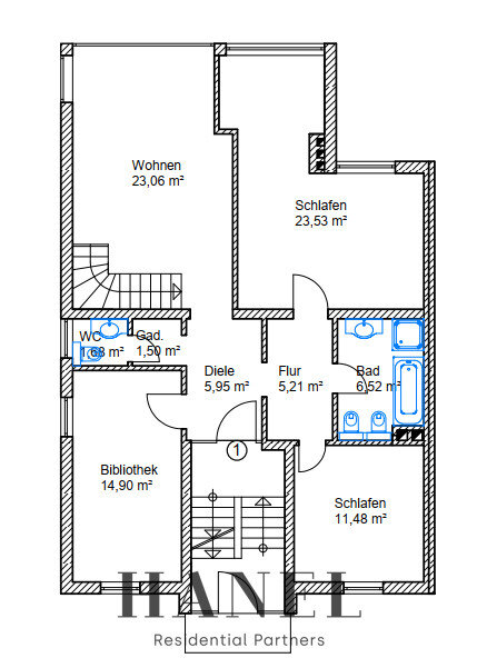 Wohnung zur Miete 3.800 € 5 Zimmer 164 m²<br/>Wohnfläche EG<br/>Geschoss Dornbusch Frankfurt 60320