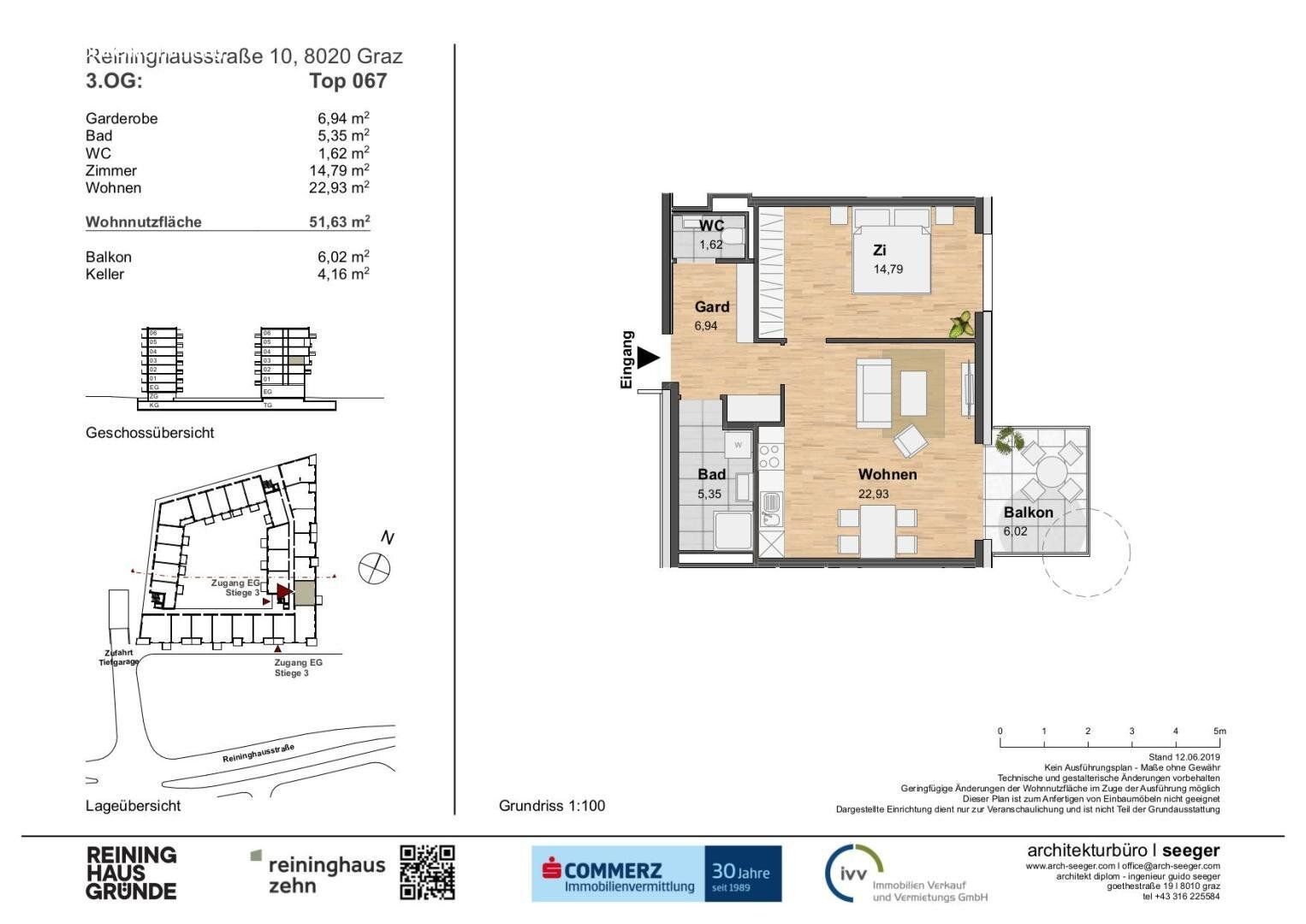 Wohnung zur Miete 553 € 2 Zimmer 51,6 m²<br/>Wohnfläche 3.<br/>Geschoss Eggenberg Graz,14.Bez.:Eggenberg 8020