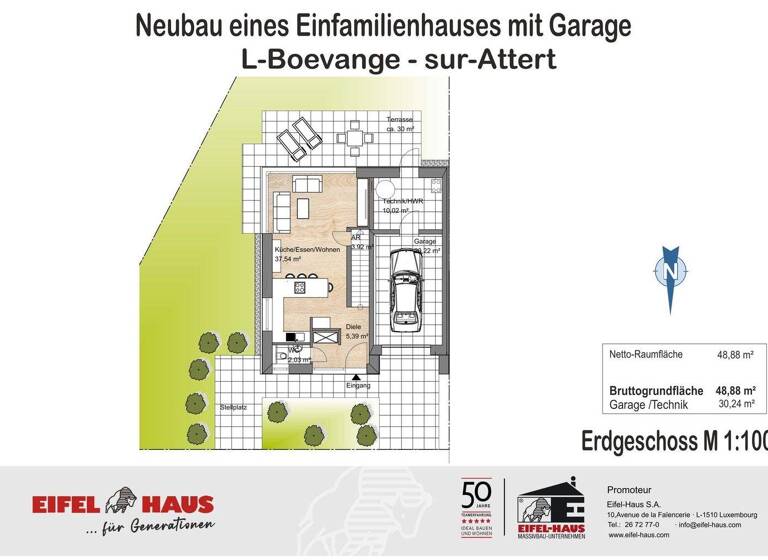 Einfamilienhaus zum Kauf - Erstbezug provisionsfrei 998.000 € 5 Zimmer 129 m² 373 m² Grundstück Baackescht 10 Boevange-sur-Attert L-8710