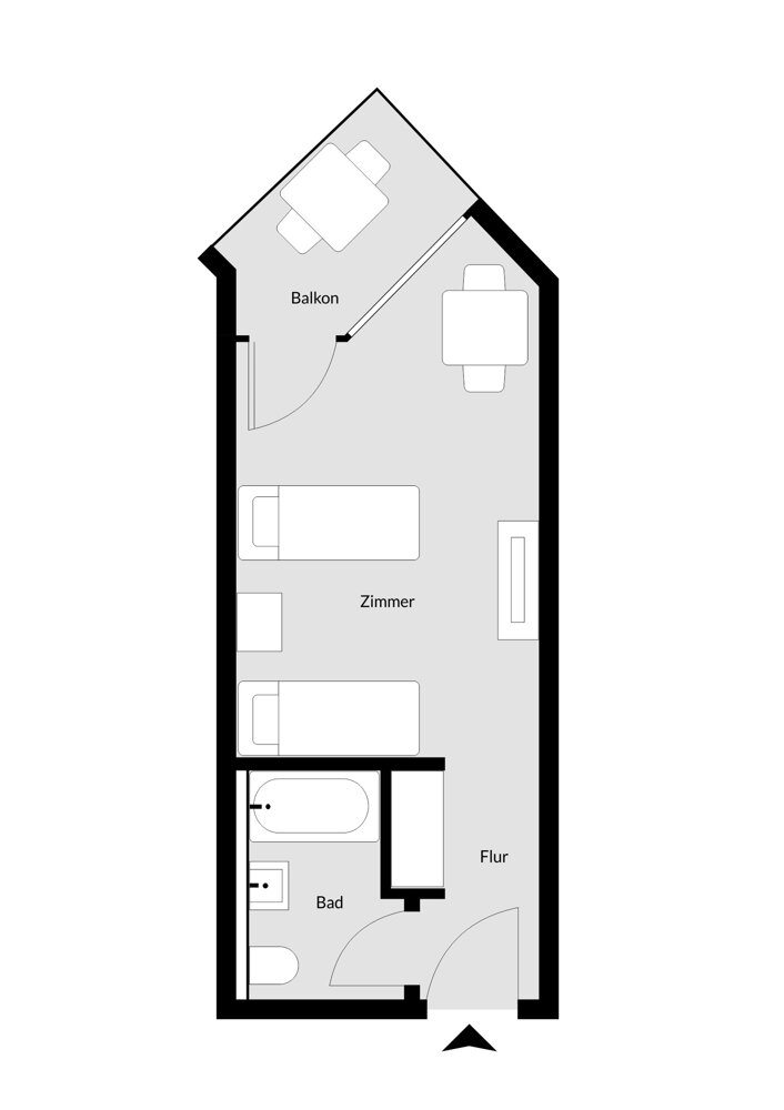 Wohnung zum Kauf 157.000 € 1 Zimmer 23,2 m²<br/>Wohnfläche 2.<br/>Geschoss Obersendling München 81379