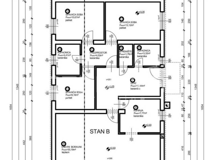 Wohnung zur Miete 1.300 € 4 Zimmer 110 m² 1. Geschoss Centar - Gulici