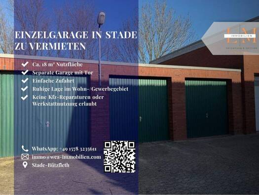 Garage zur Miete provisionsfrei 150 € Bützfleth Stade 21683