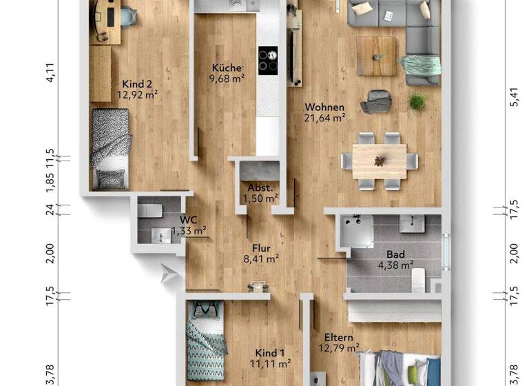 Wohnung zum Kauf 219.000 € 4 Zimmer 92 m² frei ab sofort Brauck Gladbeck 45968