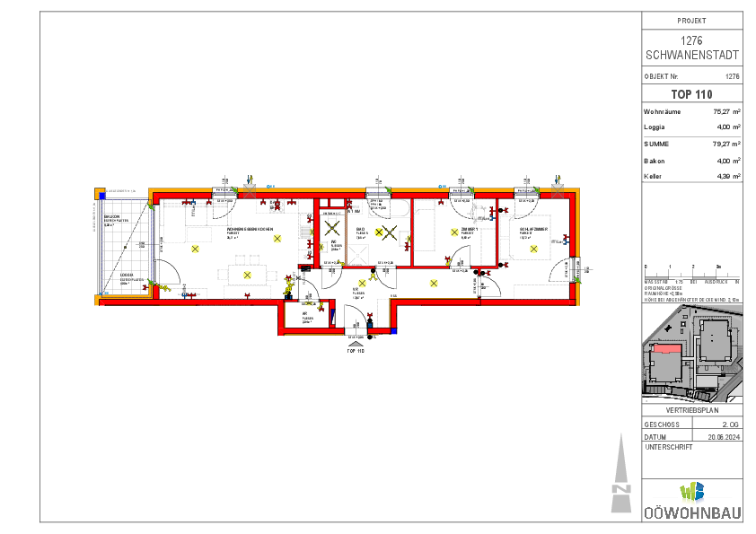 Wohnung zur Miete 827 € 3 Zimmer 75,3 m²<br/>Wohnfläche 2.<br/>Geschoss Alleehof 4 und 5 Schwanenstadt 4690