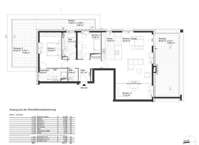 Penthouse zur Miete - Erstbezug 1.580 € 4 Zimmer 137,7 m² 4. Geschoss Beurig Saarburg 54439