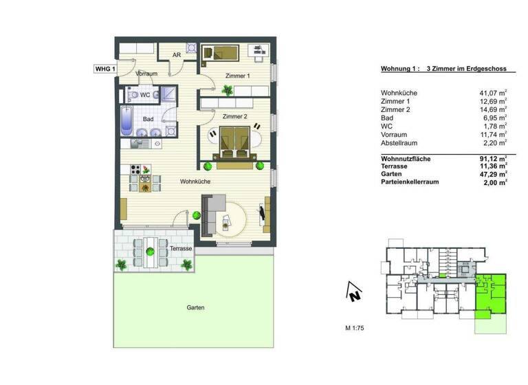 Wohnung zum Kauf - Erstbezug 350.000 € 3 Zimmer 91,1 m² EG Badenerstraße 37 Matzendorf-Hölles 2751