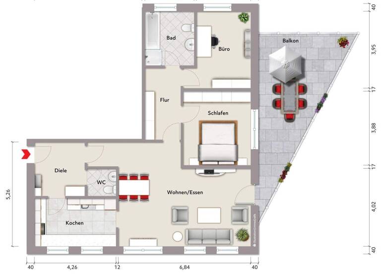 Wohnung zum Kauf 279.000 € 3,5 Zimmer 99 m² Behringhausen Castrop-Rauxel 44575