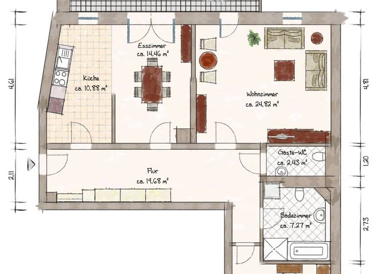 WG-Zimmer zum Kauf 289.000 € 3 Zimmer 102 m² 3. Geschoss Zentrum-Nord Leipzig 04105