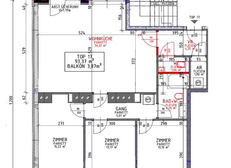 Wohnung zum Kauf - Erstbezug 689.000 € 4 Zimmer 93,4 m² 5. Geschoss frei ab 01.06.2026 Wien 1050