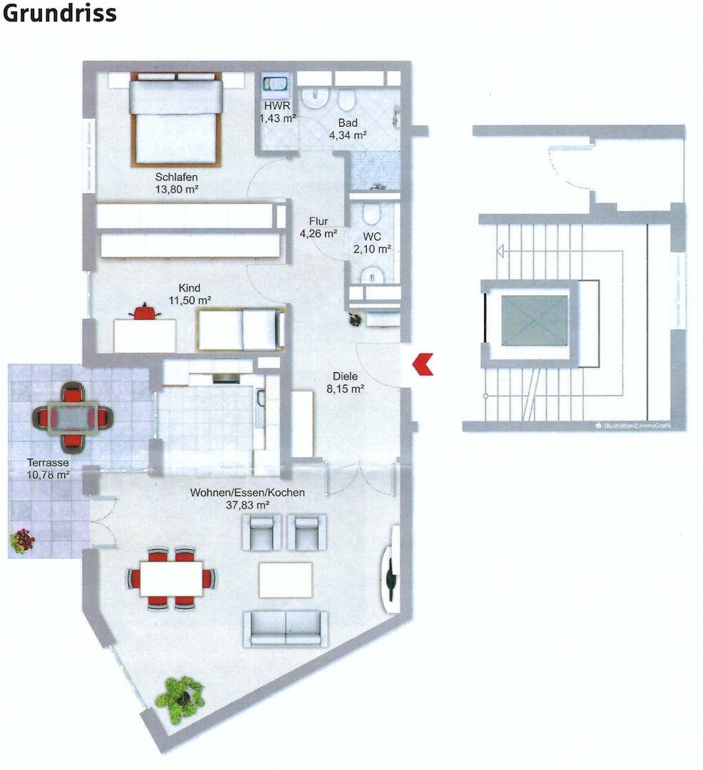 Wohnung zur Miete 1.320 € 3 Zimmer 88,8 m²<br/>Wohnfläche EG<br/>Geschoss Maxfeld Nürnberg 90409