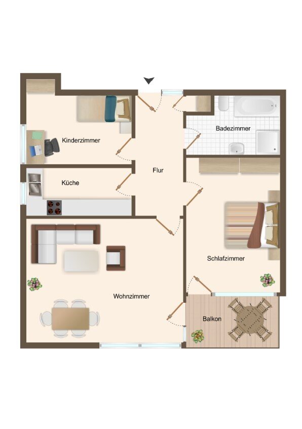 Wohnung zum Kauf 129.000 € 3 Zimmer 79 m²<br/>Wohnfläche 1.<br/>Geschoss Oesede Georgsmarienhütte 49124