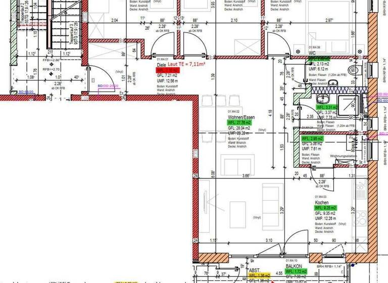 Wohnung zur Miete 1.090 € 4 Zimmer 93,6 m² 1. Geschoss Bodersweier Kehl/Bodersweier 77694