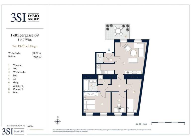 Wohnung zum Kauf - Erstbezug 439.000 € 4 Zimmer 70,8 m² 2. Geschoss Felbigergasse 69 Wien 1140